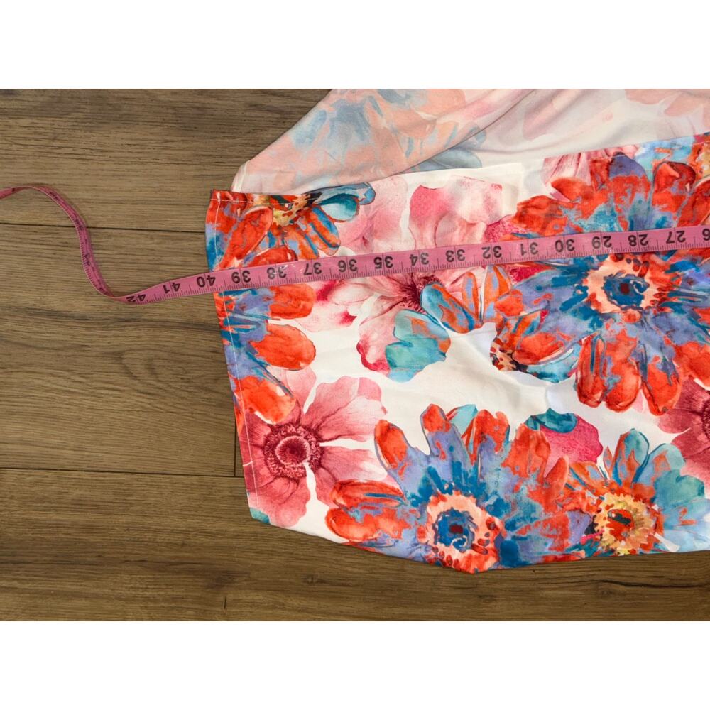 Hello Molly That's So Fetch White, Blue, Coral Elianna Floral Maxi Dress Size 4 - Picture 9 of 10